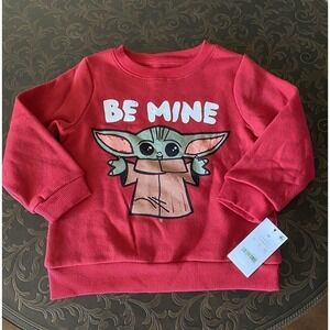 Star Wars Red Baby Yoda Be Mine Fleece Top Size 3T New with Tags